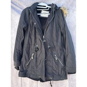 Snobbish‎ Women's Black Winter Coat Parka Fleece Warm Jacket Large *PICS GUC